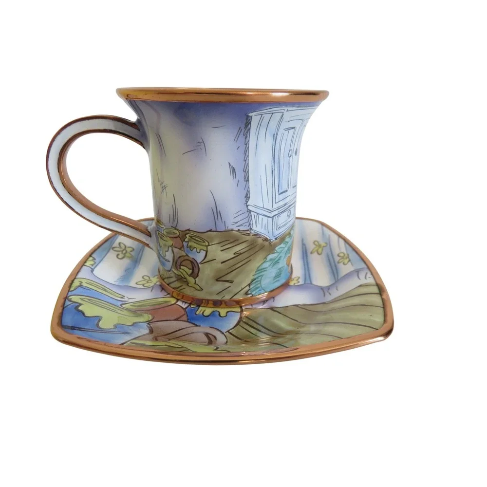 Enamel Collection Winnie The Pooh Friends Cup Saucer A4491 Disney‎